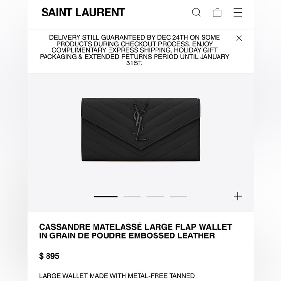 NWT Black YSL cassandre wallet on chain - Picture 12 of 12